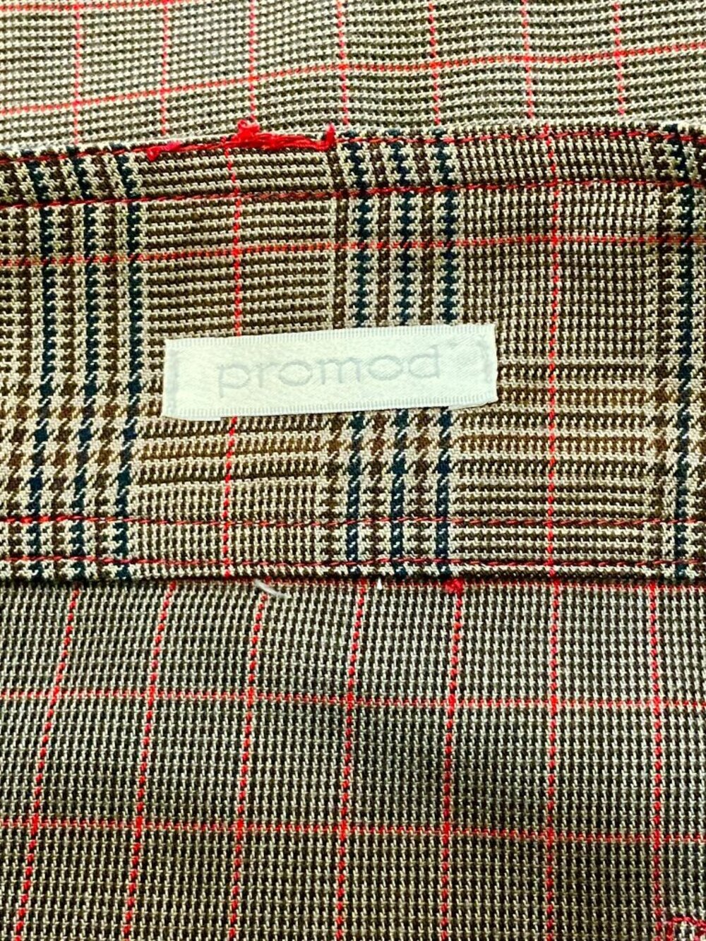 Promod Asymmetrical Plaid Skirt Red Trim Size EU 38 France - Picture 5 of 10